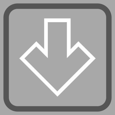 Vektör simgesi bir çerçeve içinde aşağı ok