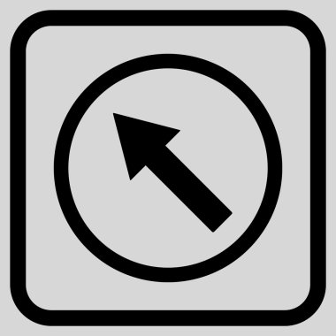Yukarı Sağdan sola yuvarlak ok vektör simgesi bir çerçeve içinde