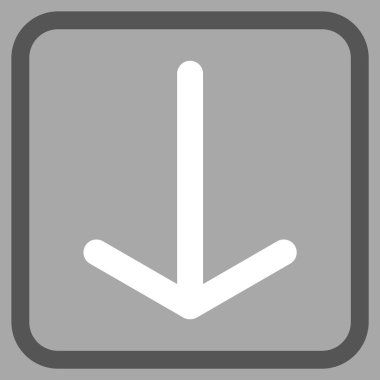 Vektör simgesi bir çerçeve içinde aşağı ok