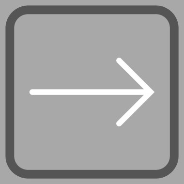 Ok sağ vektör simgesi bir çerçeve içinde