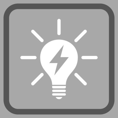 Elektrik ışık ampul vektör simgesi bir çerçeve içinde