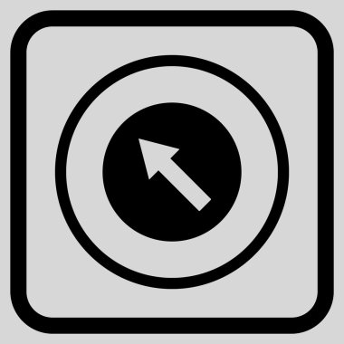 Yukarı Sağdan sola yuvarlak ok vektör simgesi bir çerçeve içinde