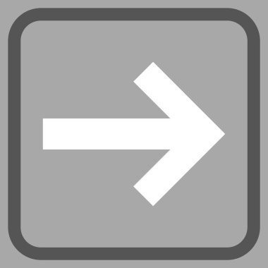 Ok sağ vektör simgesi bir çerçeve içinde