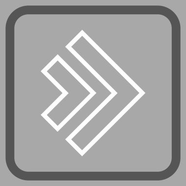 Yöne doğru vektör simgesi bir çerçeve içinde