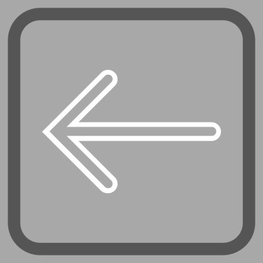 Ok sol vektör simgesi bir çerçeve içinde