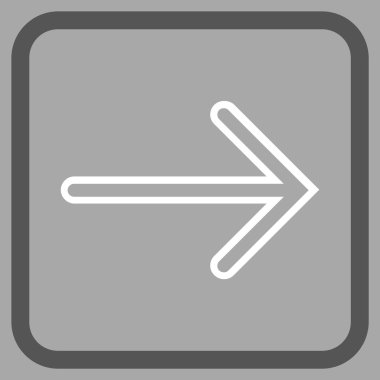 Ok sağ vektör simgesi bir çerçeve içinde