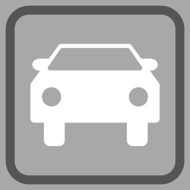 Araba vektör simgesi bir çerçeve içinde