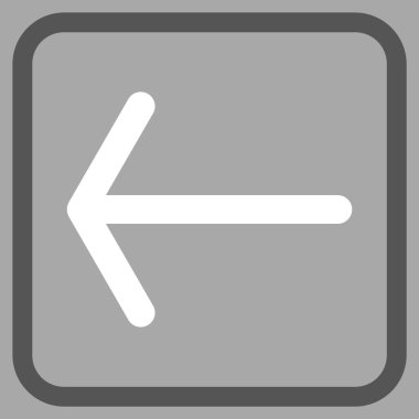 Ok sol vektör simgesi bir çerçeve içinde