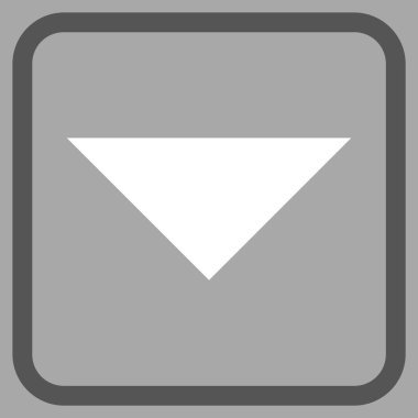 Vektör simgesi bir çerçeve içinde aşağı ok ucu