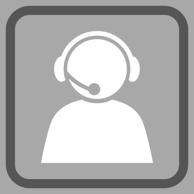 Çağrı Merkezi operatörü vektör simgesi bir çerçeve içinde