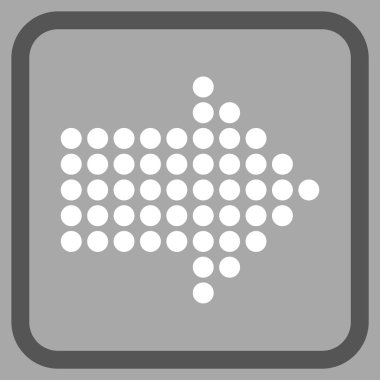 Noktalı ok doğru vektör simgesi bir çerçeve içinde