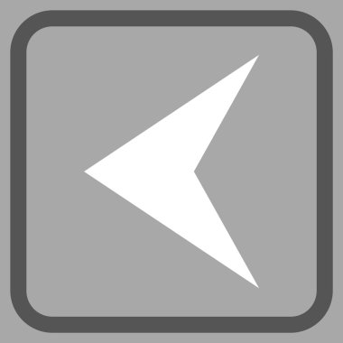 Ok ucu sol vektör simgesi bir çerçeve içinde