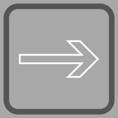 Ok sağ vektör simgesi bir çerçeve içinde