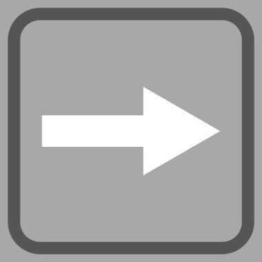 Ok sağ vektör simgesi bir çerçeve içinde