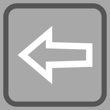 Ok sol vektör simgesi bir çerçeve içinde