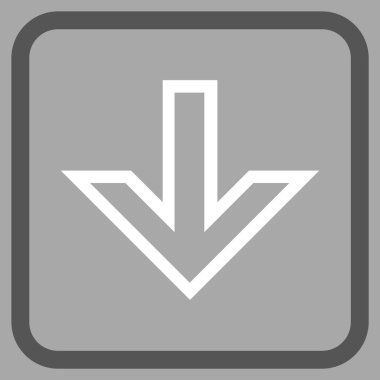 Vektör simgesi bir çerçeve içinde aşağı ok