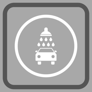 Araba duş vektör simgesi bir çerçeve içinde