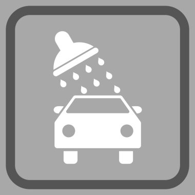 Oto yıkama vektör simgesi bir çerçeve içinde