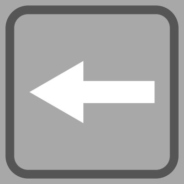 Ok sol vektör simgesi bir çerçeve içinde