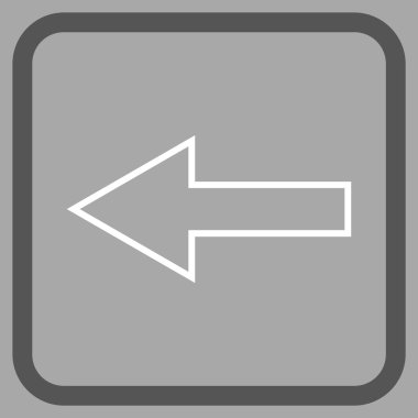 Ok sol vektör simgesi bir çerçeve içinde