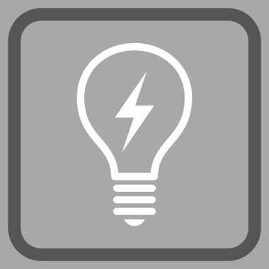 Elektrikli ampul vektör simgesi bir çerçeve içinde