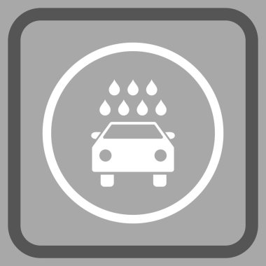Araba duş vektör simgesi bir çerçeve içinde