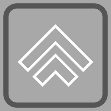 Yön yukarı vektör simgesi bir çerçeve içinde