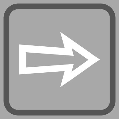 Ok sağ vektör simgesi bir çerçeve içinde