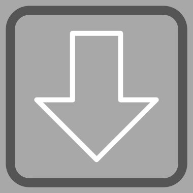 Vektör simgesi bir çerçeve içinde aşağı ok