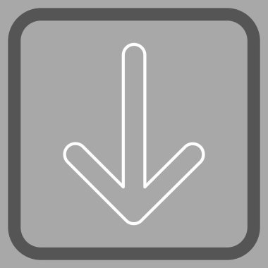 Vektör simgesi bir çerçeve içinde aşağı ok