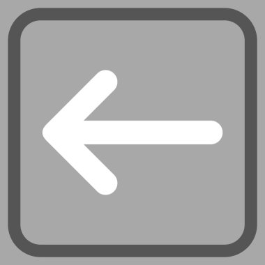 Ok sol vektör simgesi bir çerçeve içinde