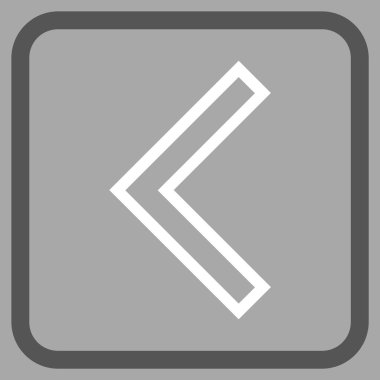 Ok ucu sol vektör simgesi bir çerçeve içinde