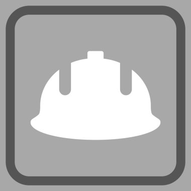 İnşaat kask vektör simgesi bir çerçeve içinde