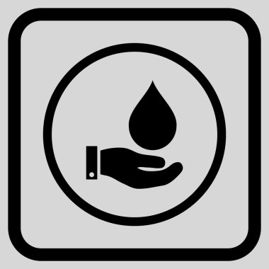 Su Servisi vektör simgesi bir çerçeve içinde