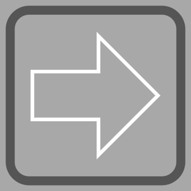 Ok sağ vektör simgesi bir çerçeve içinde