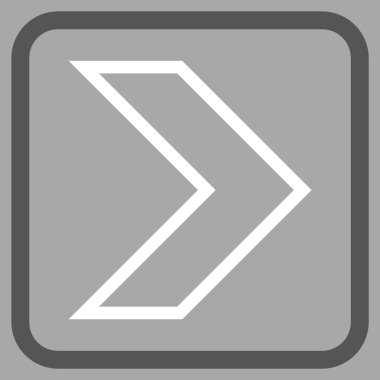 Ok ucu doğru vektör simgesi bir çerçeve içinde