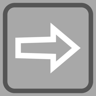 Ok sağ vektör simgesi bir çerçeve içinde