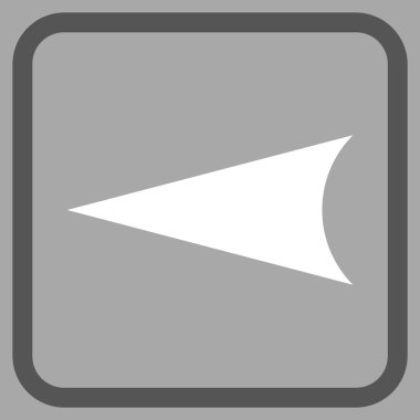 Ok ucu sol vektör simgesi bir çerçeve içinde