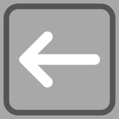 Ok sol vektör simgesi bir çerçeve içinde