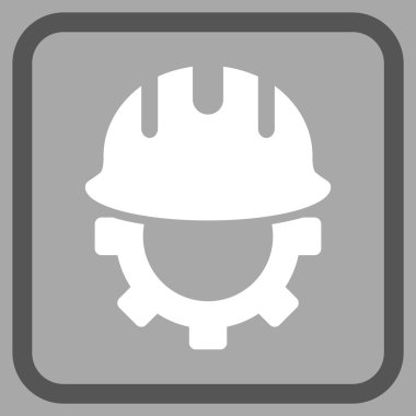 Geliştirme işçisi vektör simgesi bir çerçeve içinde