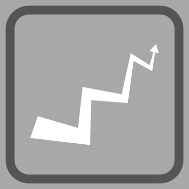 Eğri ok vektör simgesi bir çerçeve içinde