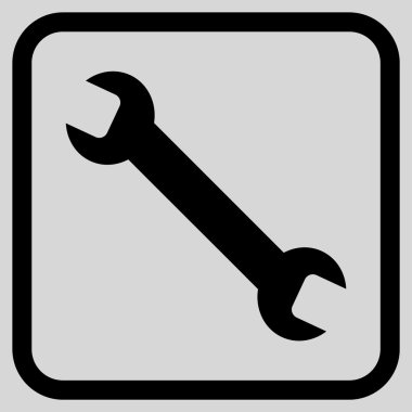 İngiliz anahtarı vektör simgesi bir çerçeve içinde