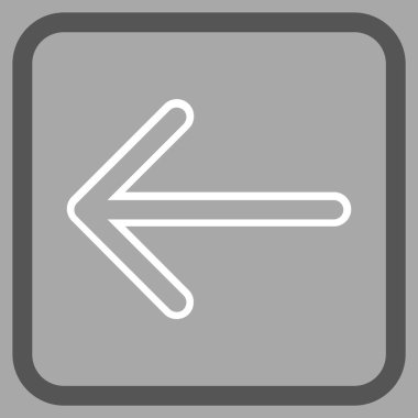 Ok sol vektör simgesi bir çerçeve içinde