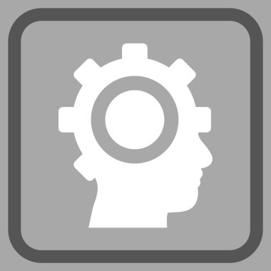 Cyborg dişli vektör simgesi bir çerçeve içinde