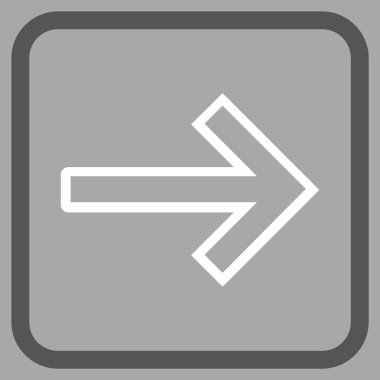 Ok sağ vektör simgesi bir çerçeve içinde