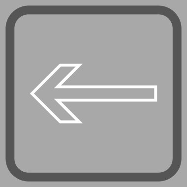 Ok sol vektör simgesi bir çerçeve içinde