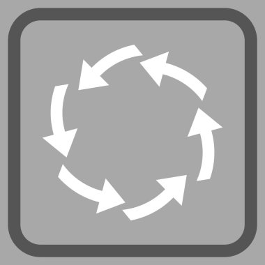 Dolaşım vektör simgesi bir çerçeve içinde