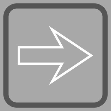 Ok sağ vektör simgesi bir çerçeve içinde