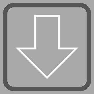 Vektör simgesi bir çerçeve içinde aşağı ok