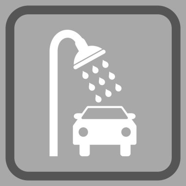 Araba duş vektör simgesi bir çerçeve içinde